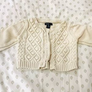 Baby Gap cream cable knit cardigan EUC 12-18 months
